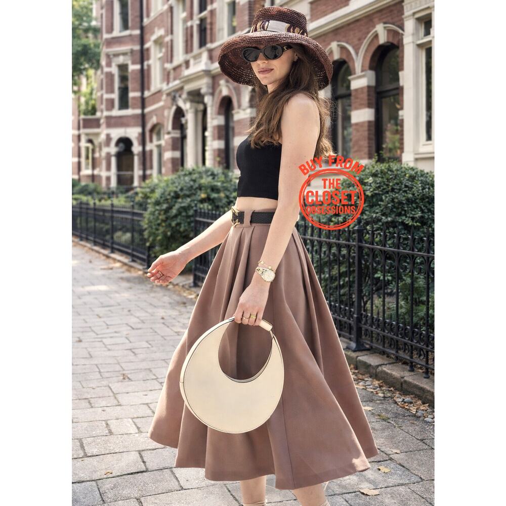 ZARA Limited Edition Wool Blend Midi Skirt NWT Quiet Luxury High Waist - Picture 3 of 16